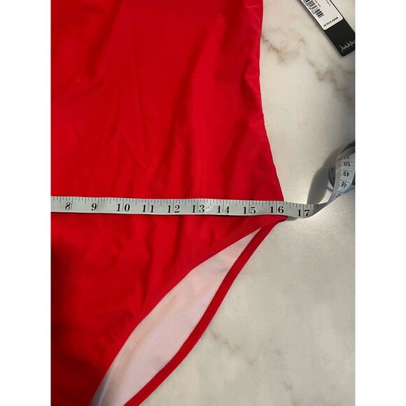 NEW Nicole Miller Studio Women's Scoop Back One Piece Swimsuit Red. Size XL. - Picture 4 of 9